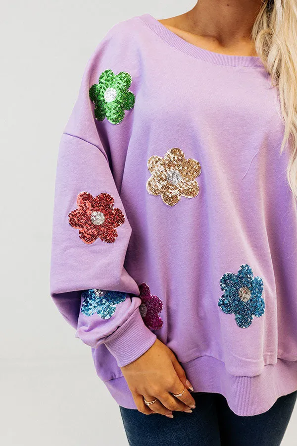 Poppy Garden Sequin Sweatshirt