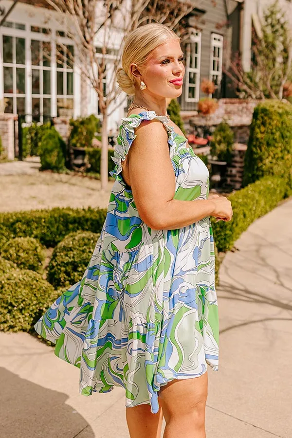 Popular Retreat Mini Dress in Kelly Green Curves