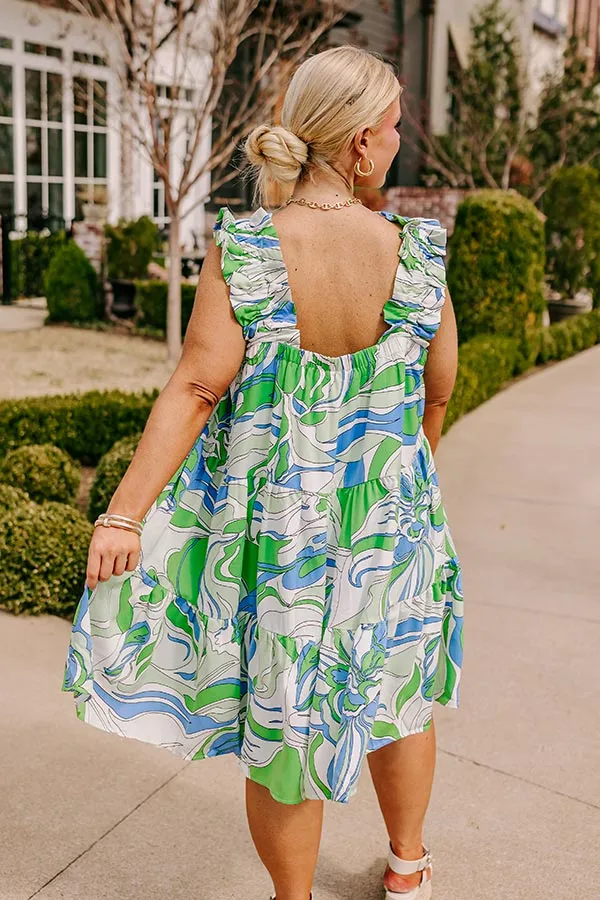 Popular Retreat Mini Dress in Kelly Green Curves