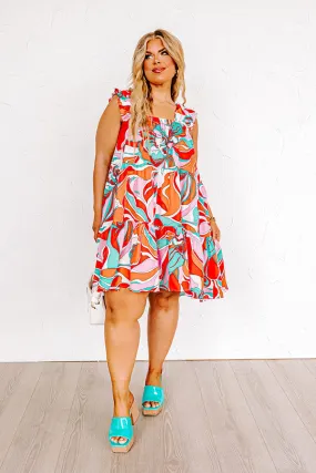 Popular Retreat Mini Dress in Scarlet Curves