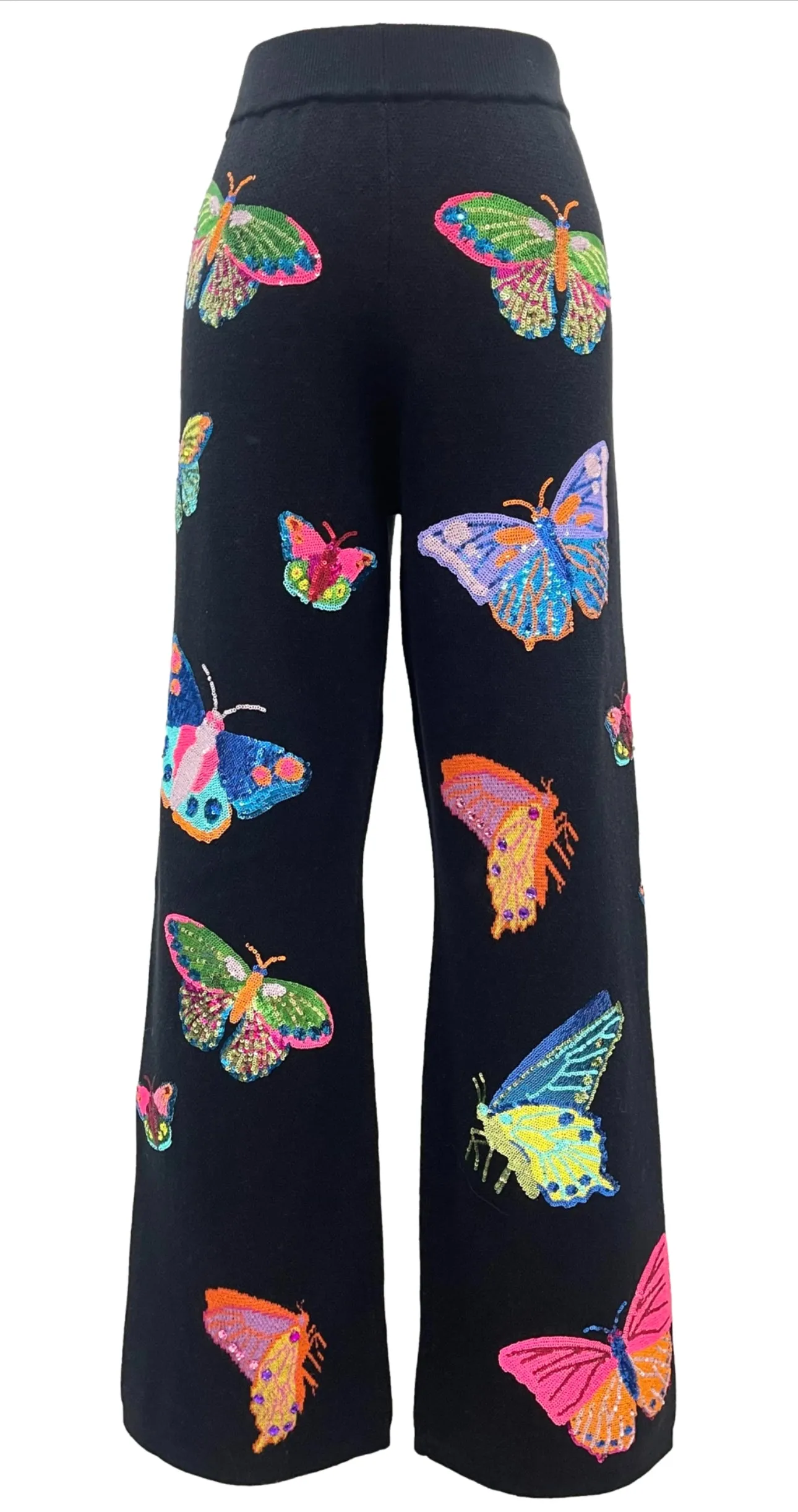 Queen Of Sparkles Big Black Butterfly Pants