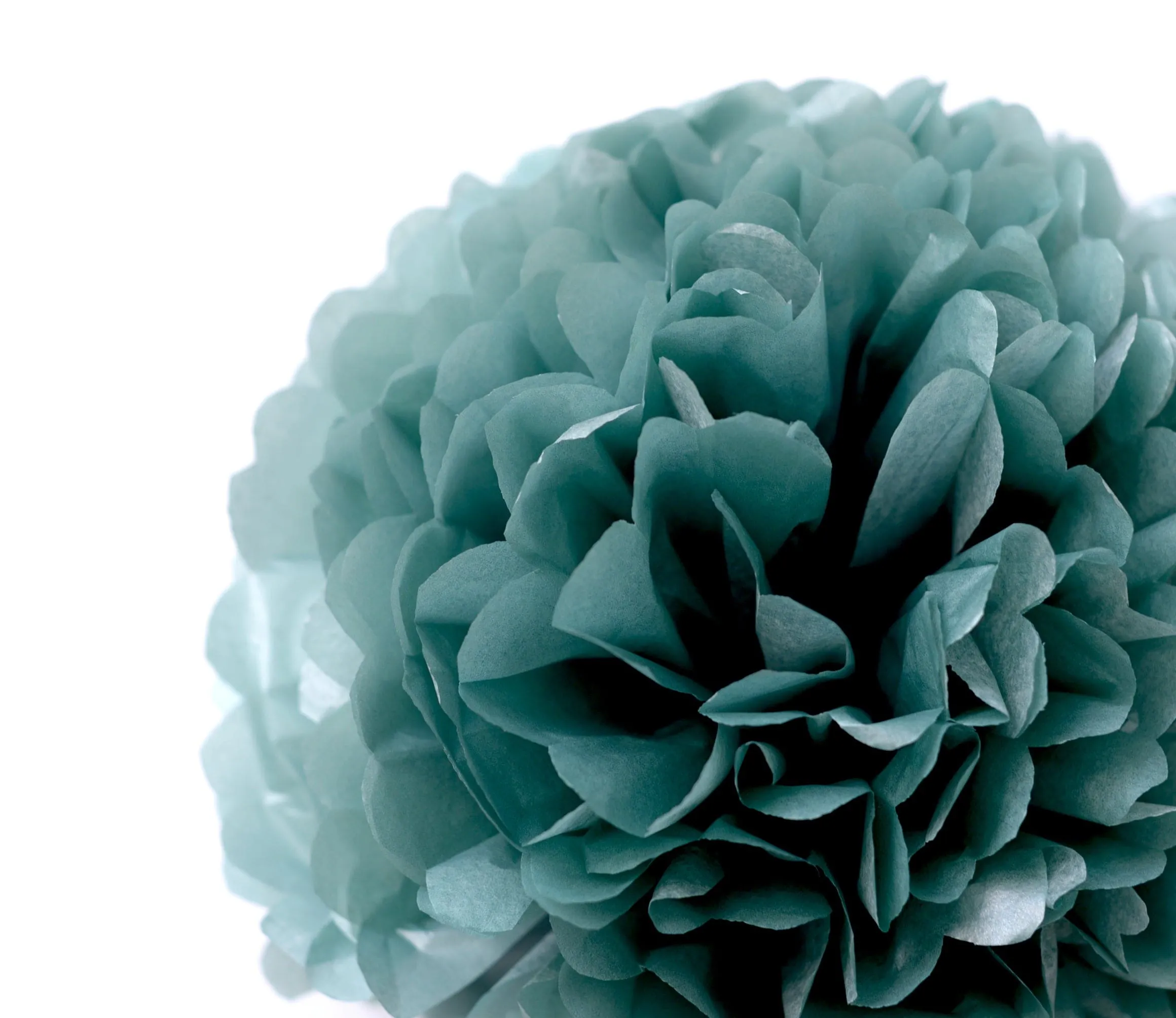 Shimmery patina tissue paper pom pom