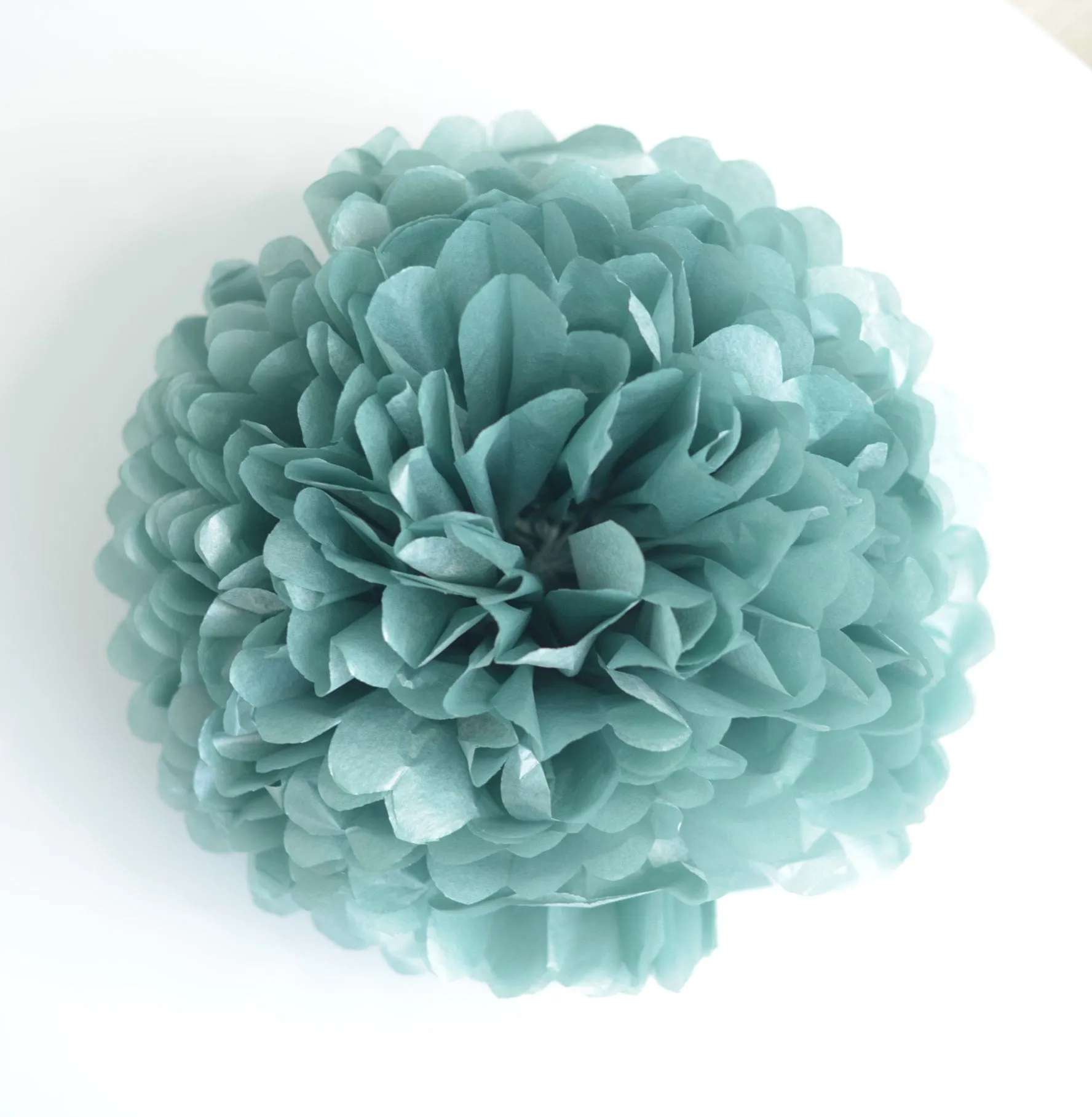 Shimmery patina tissue paper pom pom