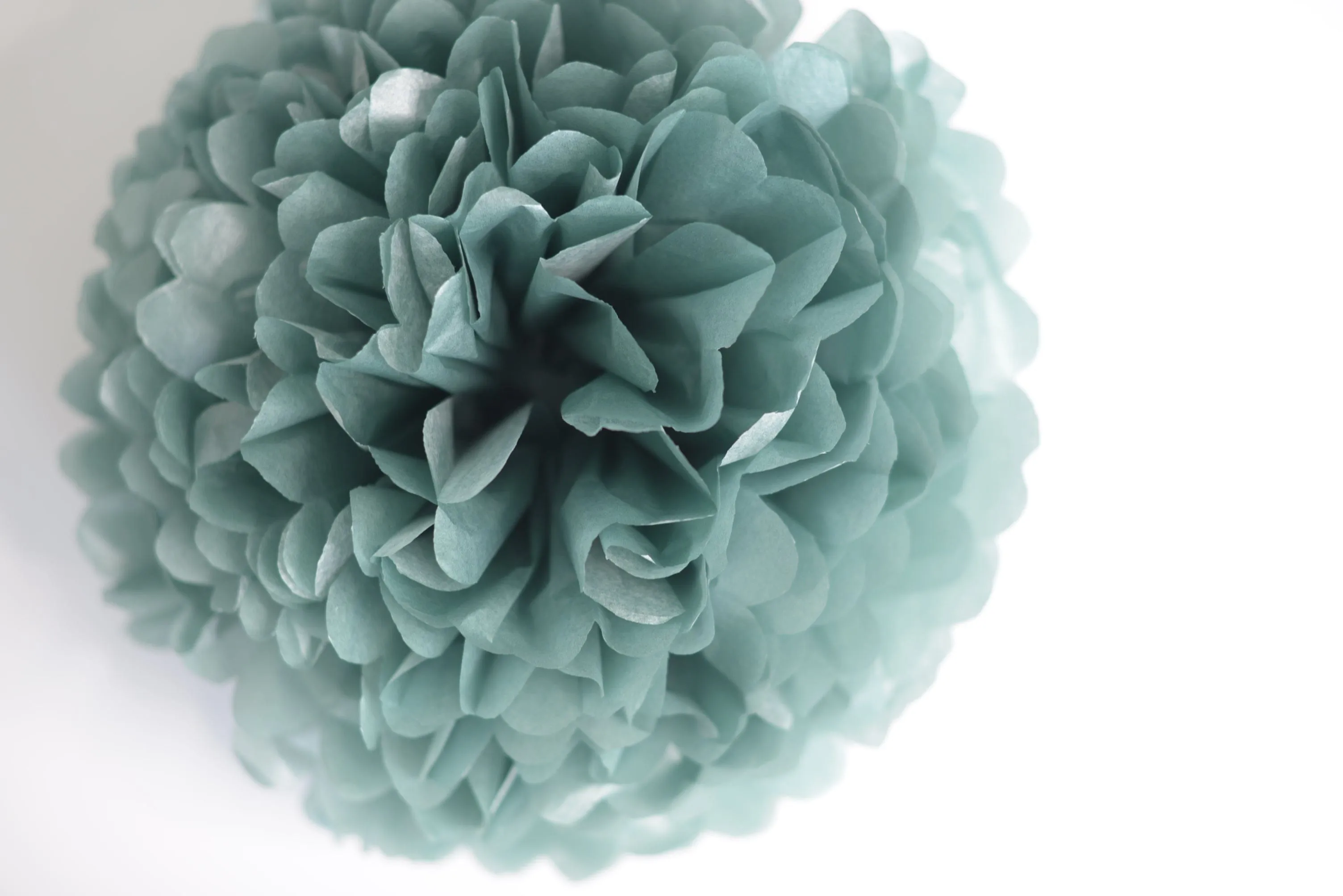 Shimmery patina tissue paper pom pom