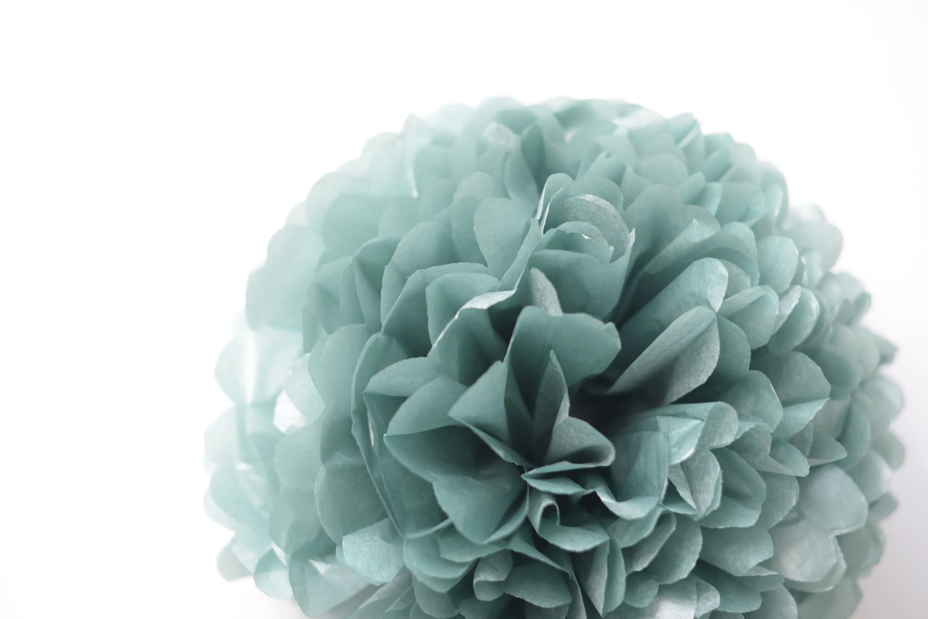 Shimmery patina tissue paper pom pom