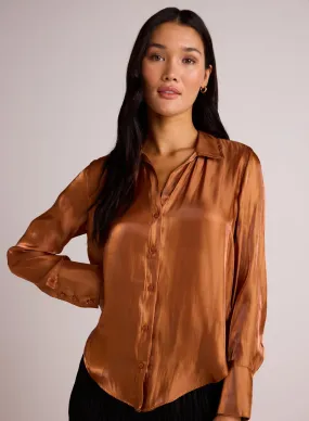 Shirt Tail Button Down - Ember Glow Shimmer