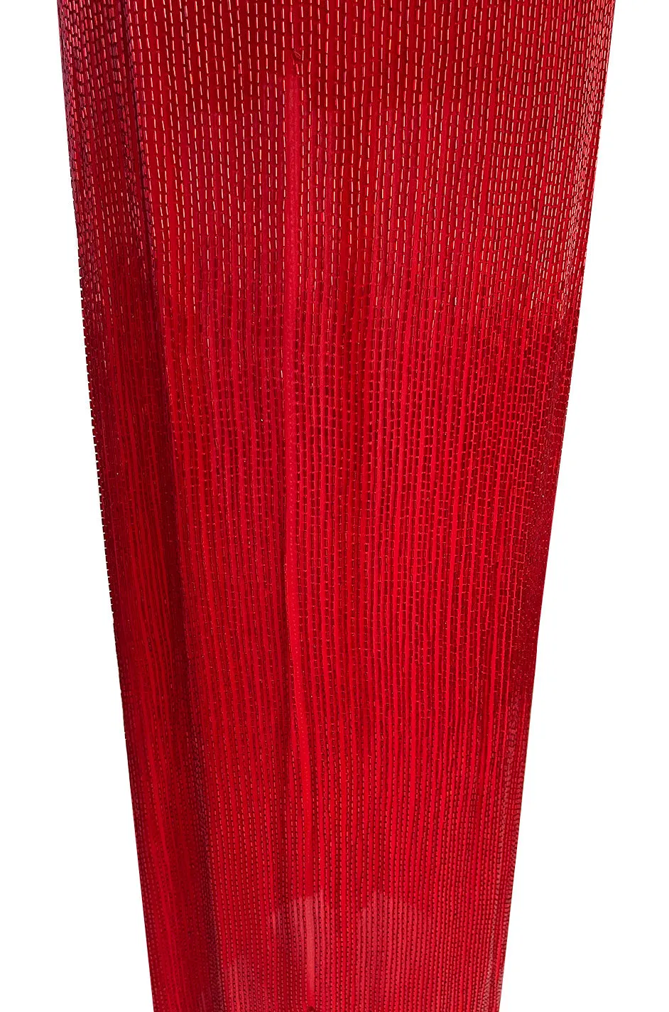 Showstopping Fall 1975 John Anthony Couture Deep Plunging Red Dress Entirely Covered in Glass Beads