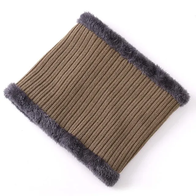 Stylish Fur Lined Soft Beanie With Brim Outdoor Knitted Woolen Warm Winter Cap