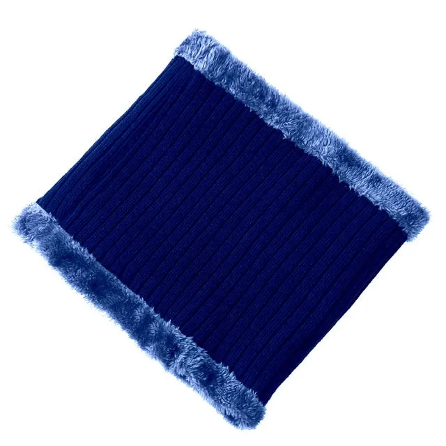 Stylish Fur Lined Soft Beanie With Brim Outdoor Knitted Woolen Warm Winter Cap