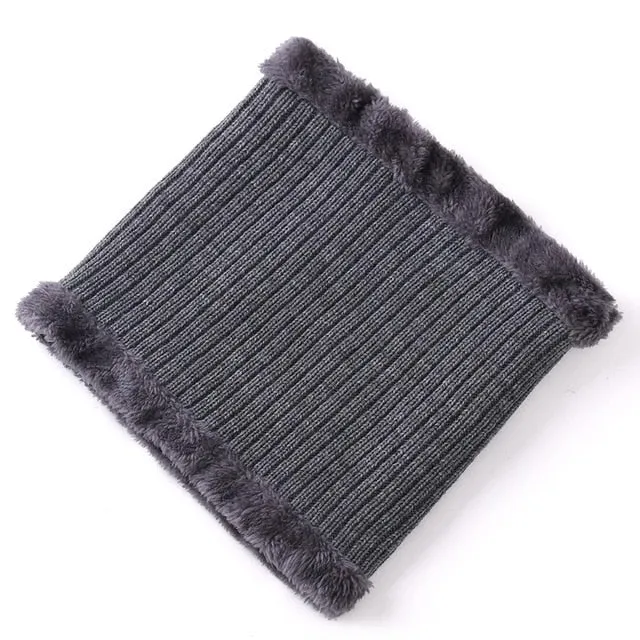 Stylish Fur Lined Soft Beanie With Brim Outdoor Knitted Woolen Warm Winter Cap