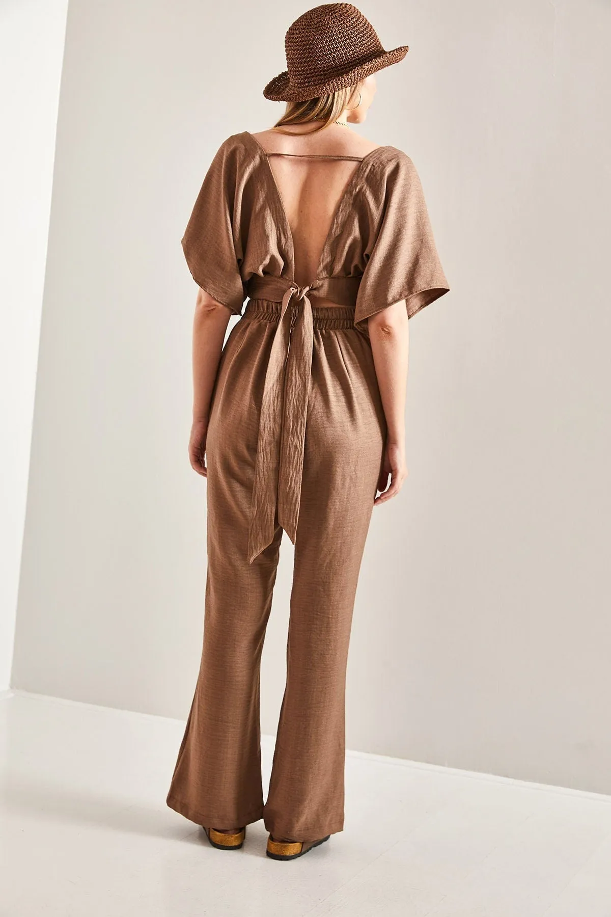 Summer Tied Linen Suit, Casual Vintage Linen Suit, Linen Top and Pants, Natural Fiber Suit, Double Team