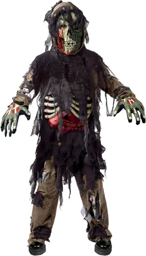 Swamp Deluxe Skeleton Living Dead Zombie Costume for Halloween Kids