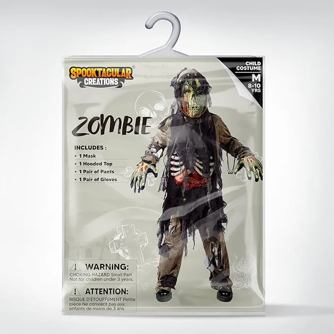 Swamp Deluxe Skeleton Living Dead Zombie Costume for Halloween Kids