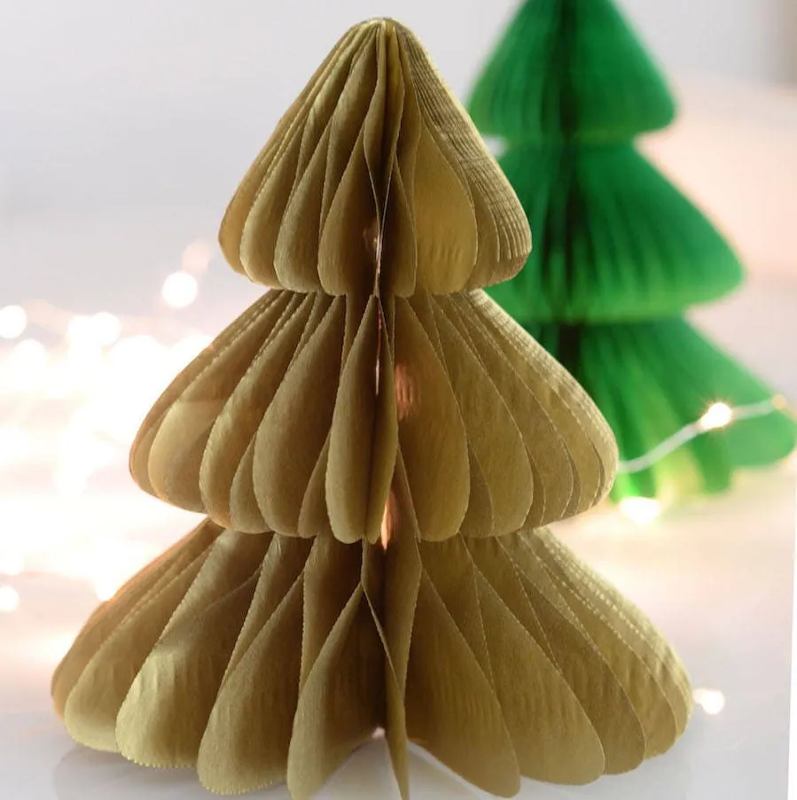 Tissue paper Christmas tree set | Paper honeycomb set | Christmas decorations | Holiday decor
