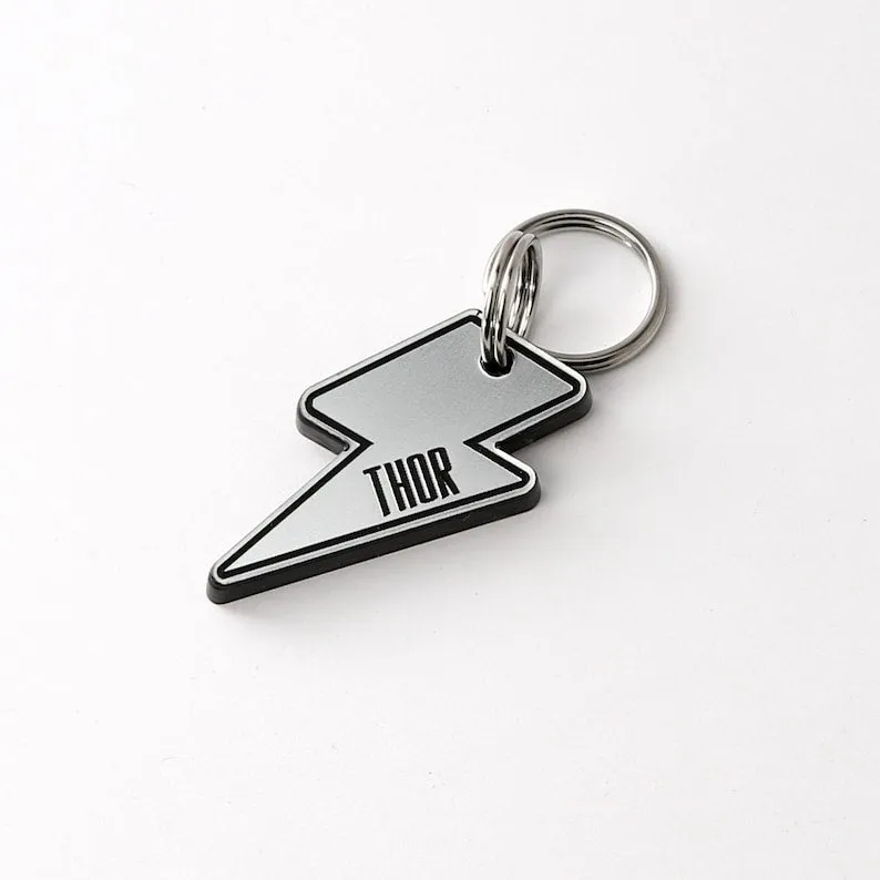 Zeus Lightning Bolt Personalized Pet Tag